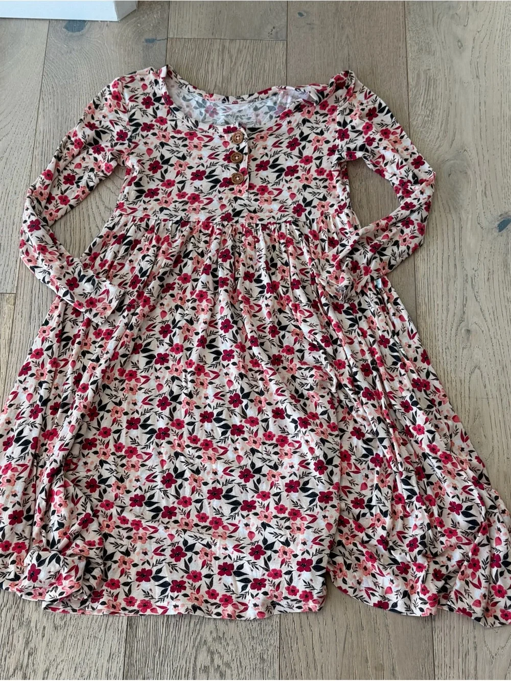 Posh Peanut Girls Floral Twirl Dress Size 6T Viscose from Bamboo Henley - Picture 1 of 2